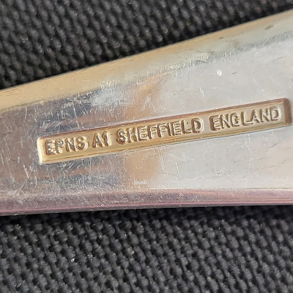 Vintage Sheffield England EPNS A1 Silverplated Large Serving Fork 5-tine Unique!